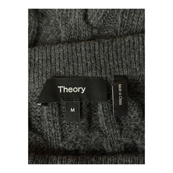 Theory Cable Knit Felted Wool-Cashmere mini skirt gray size Medium M - Picture 5 of 6